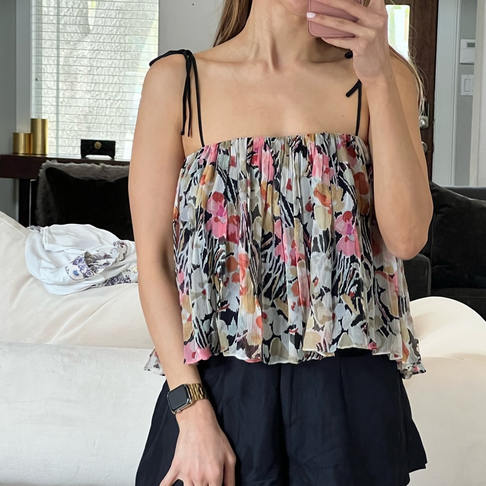 Elizabeth and James Floral Silk Top